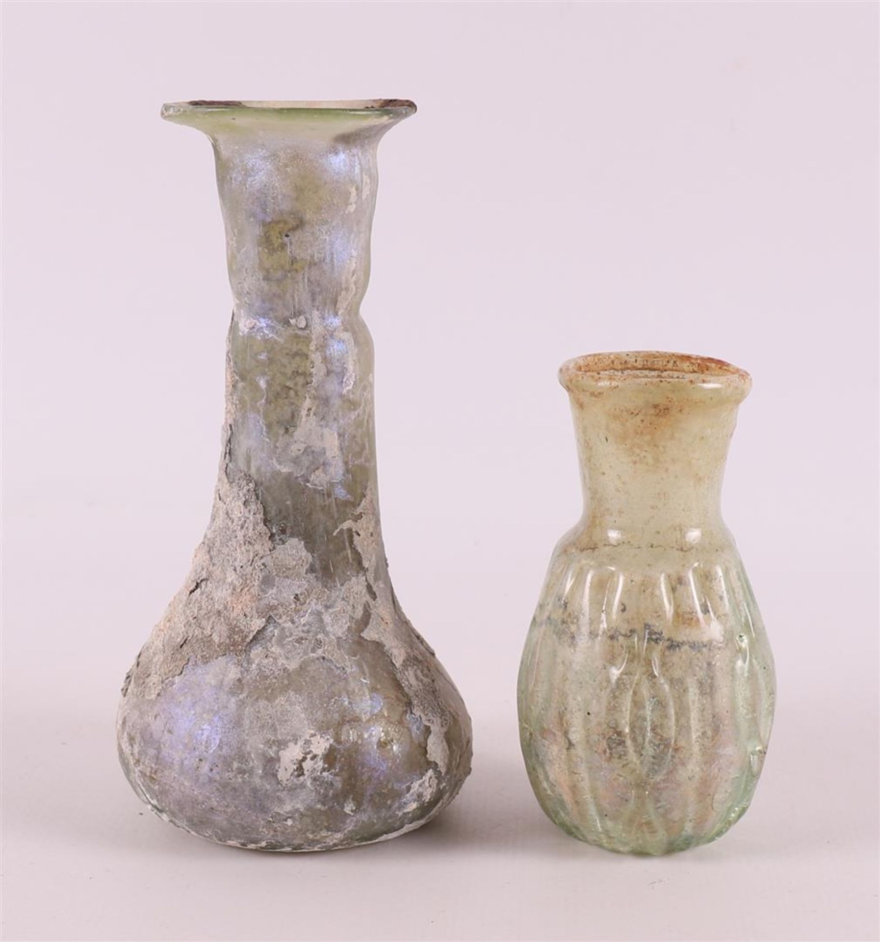 Two various Roman glass vases, 2nd - 4th century. - Image 2 of 6