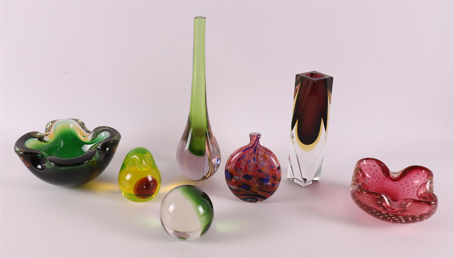 A lot of various glass, including Murano, 2nd half of the 20th century