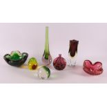 A lot of various glass, including Murano, 2nd half of the 20th century