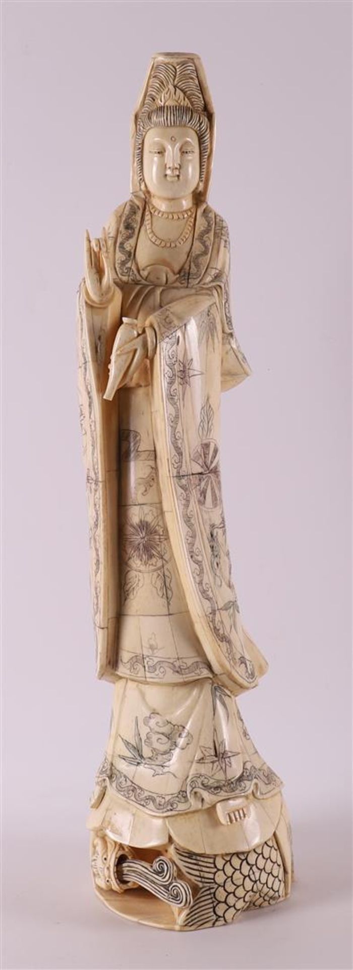 A bone kwanyin, China, 20th/21st century.