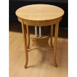 A round veneered wooden coffee table, 1st half of the 20th century.