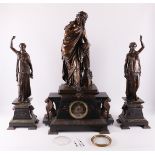 A bronze 'mantle Clock', pendulum set France, Napoleon III, by Moreau Math