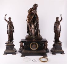 A bronze 'mantle Clock', pendulum set France, Napoleon III, by Moreau Math