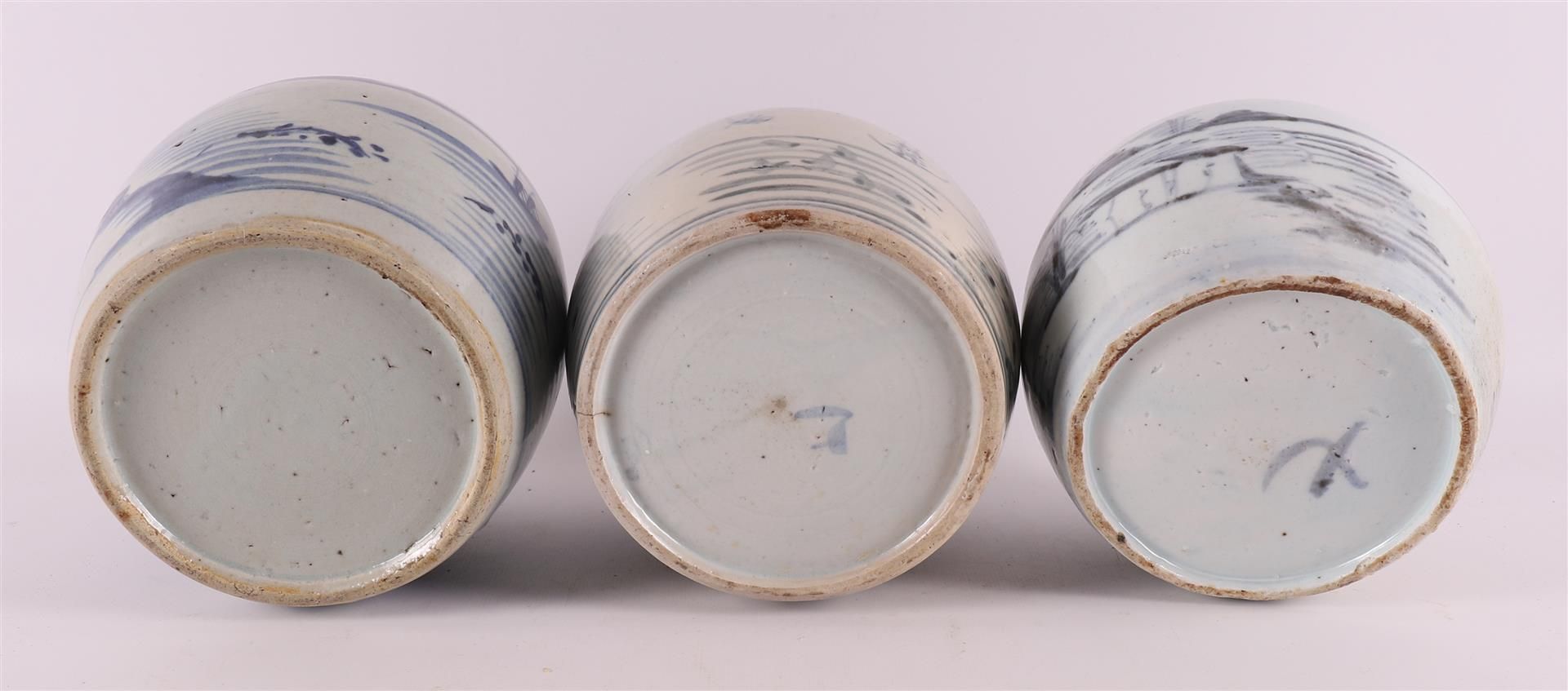 Three various blue/white porcelain ginger jars, China 19th/20th century. - Image 4 of 4