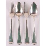 Two second grade 835/1000 silver place settings, Haags Lof, including year lette