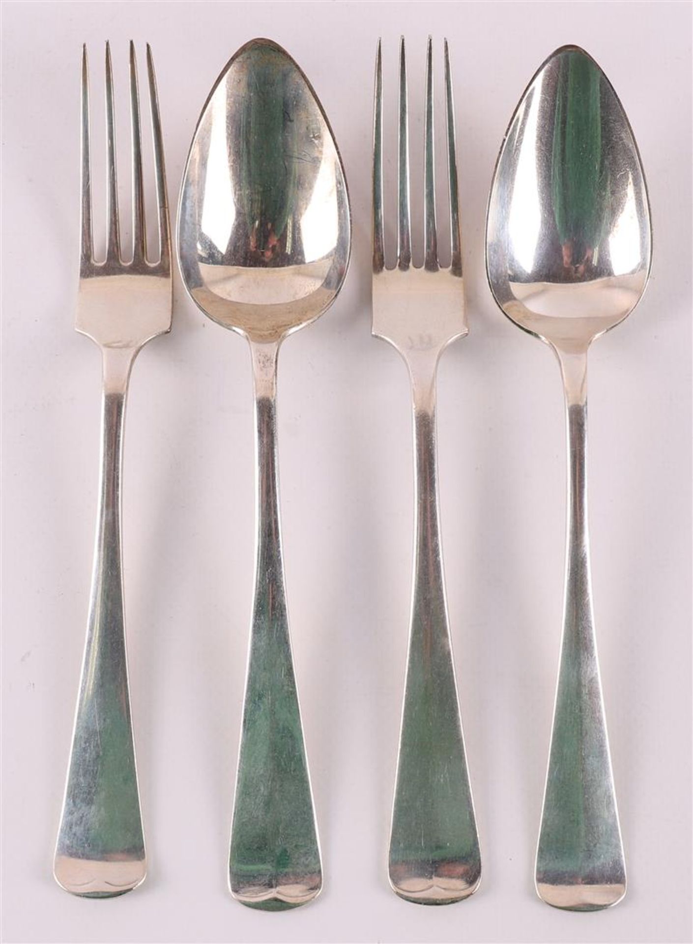 Two second grade 835/1000 silver place settings, Haags Lof, including year lette