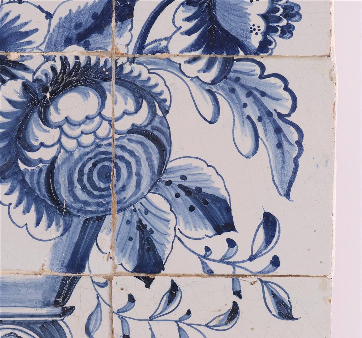 A 9-pass tile tableau with a flower vase decor, Netherlands, 18th century. - Bild 7 aus 11