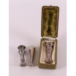 Two silver cachets and a base copy in case, around 1900