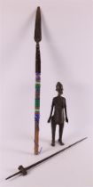 A lot of ethnographic items, including Benin bronze and spear, Africa, 20th/21st