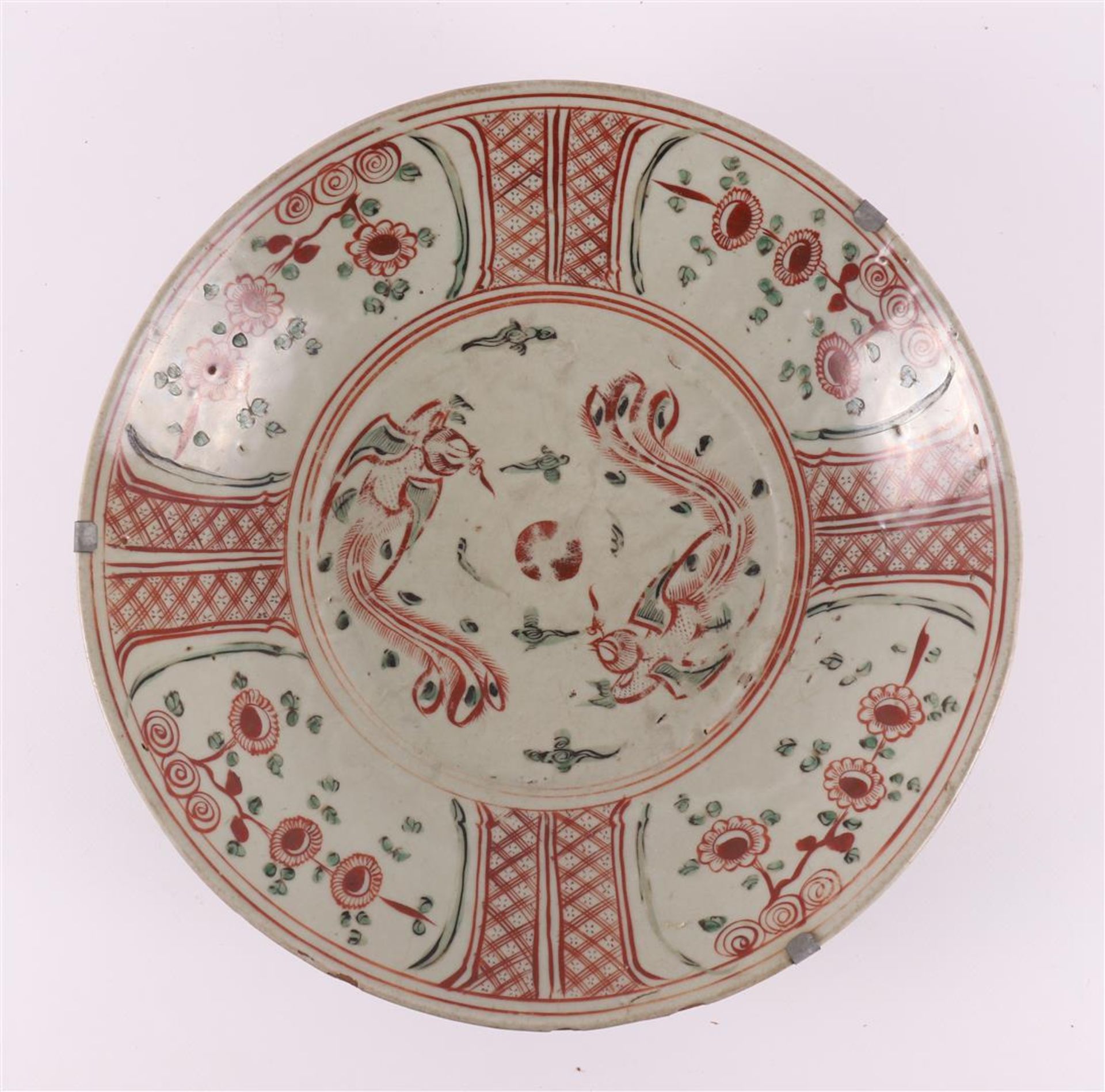 A porcelain Swatov dish, China, Ming, 17th century.