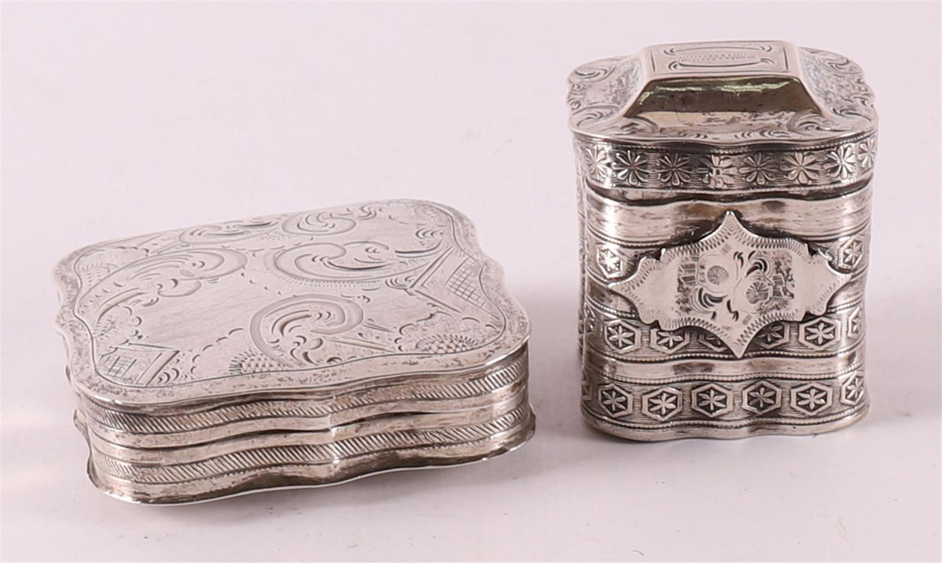 A second grade silver lodderein box and peppermint box, 19th century. - Image 2 of 3