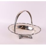 An oval second grade 835/1000 silver handle bowl, around 1900.