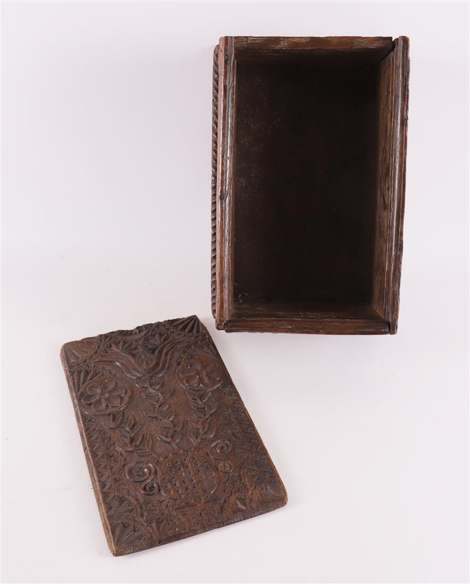 A carved wooden box, Friesland 19th century. - Image 5 of 5