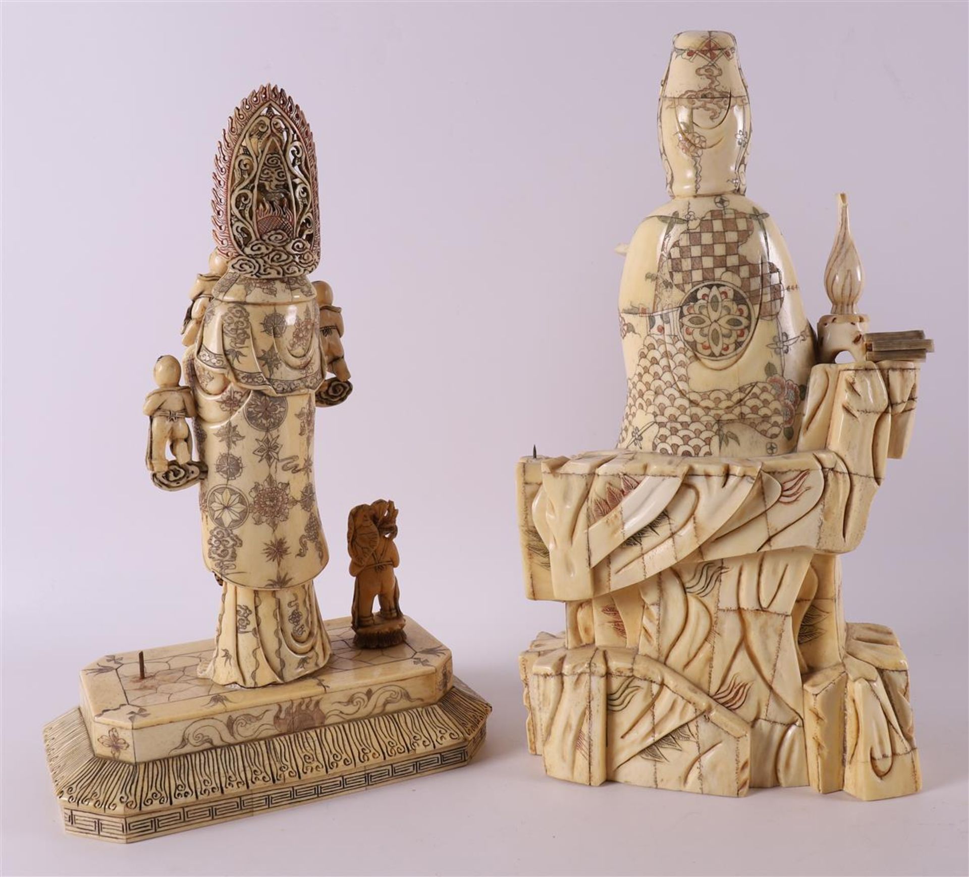 A bone kwanyin + another, China, 20th/21st century, - Image 2 of 4