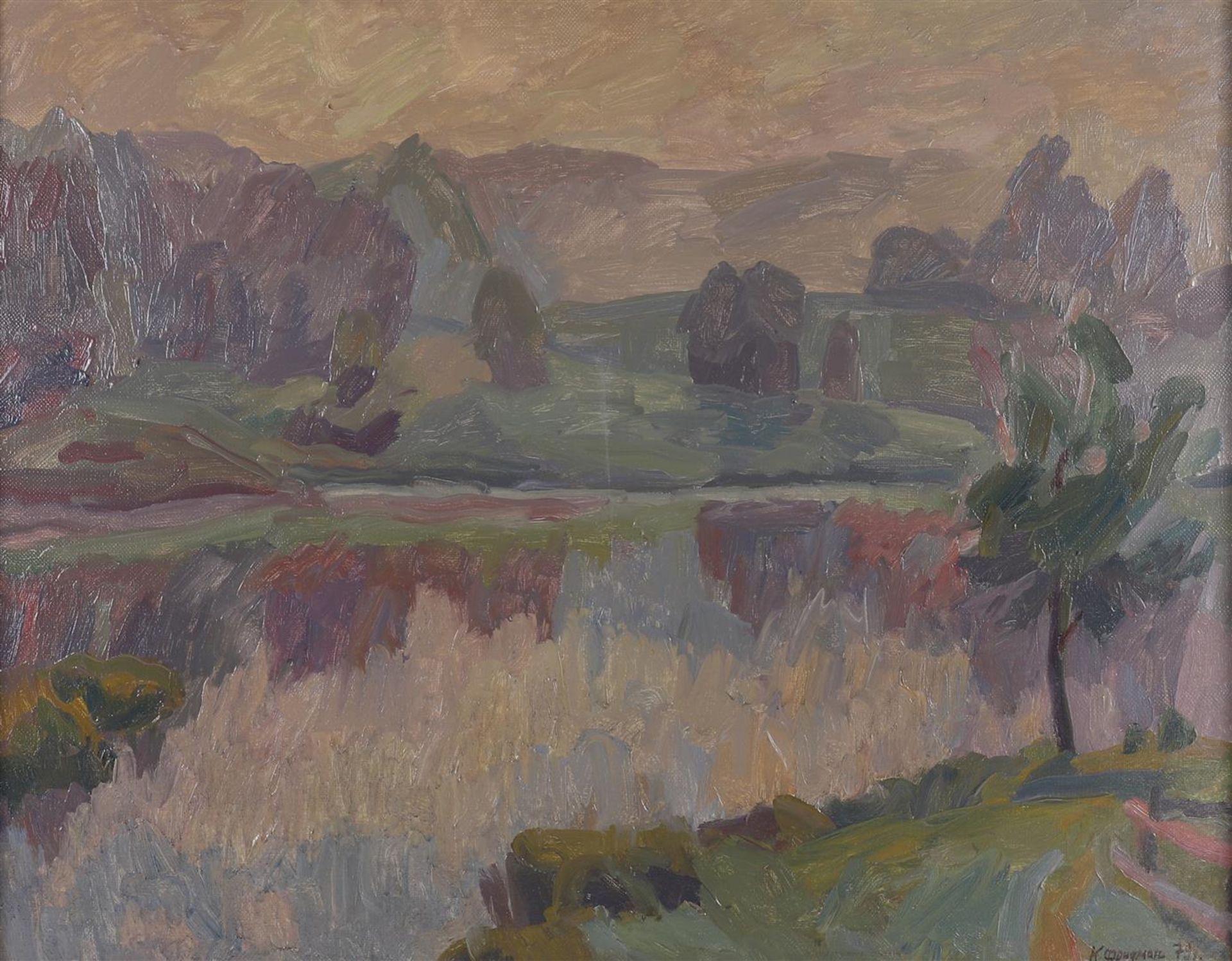 Ukrainian school, probably Friedman, Carl 'Landscape', - Image 2 of 5