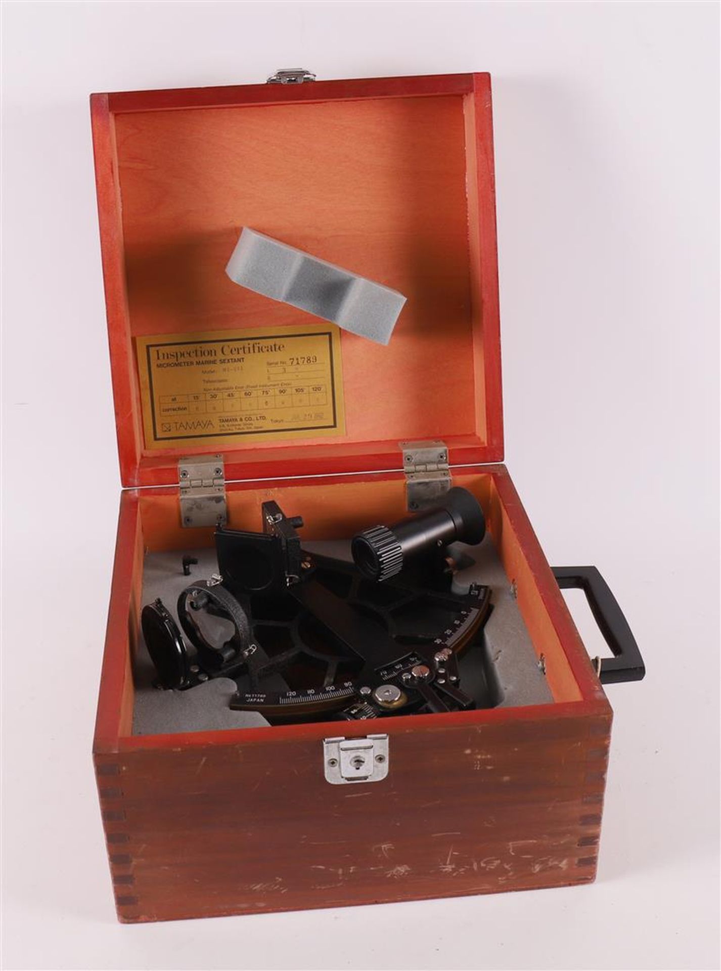 A micrometer marine sextant in original case, Tamaya & Co Ltd, Japan, 20th centu