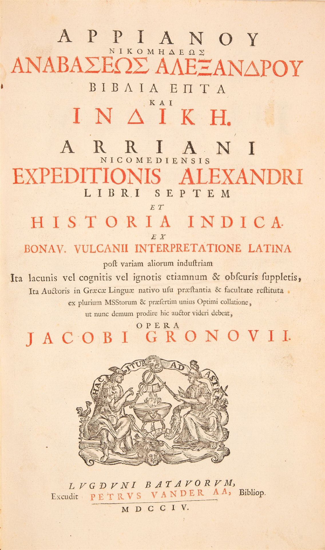 Arriani Nicomediensis Expeditionis Alexandri libri septem. Leiden 1704. - Image 2 of 3
