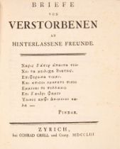 (C. M. Wieland), Briefe von Verstorbenen an hinterlassene Freunde. Zürich 1753.
