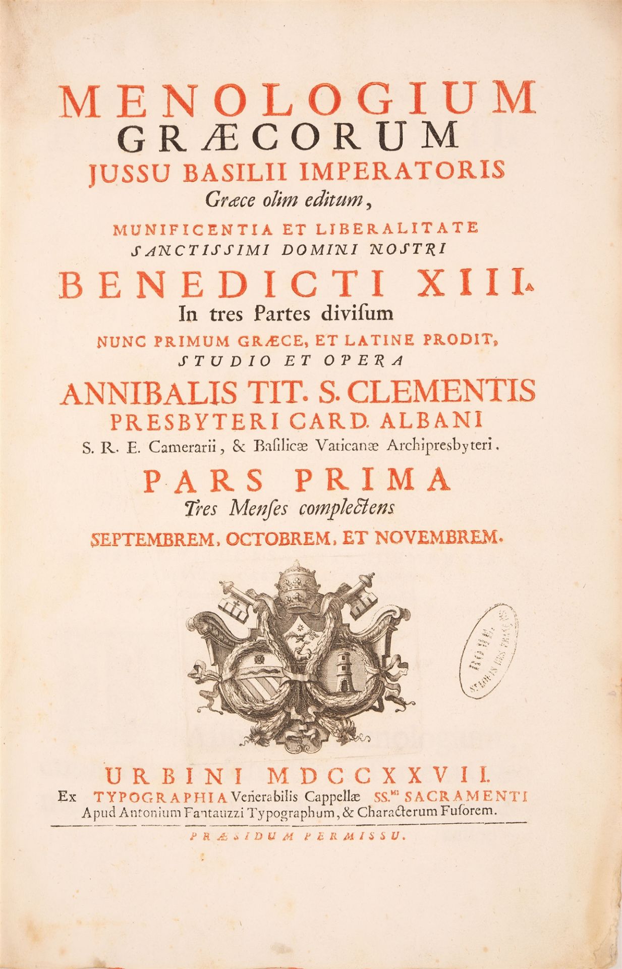 A. Albani, Menologium graecorum. Urbino 1727. - Image 2 of 3