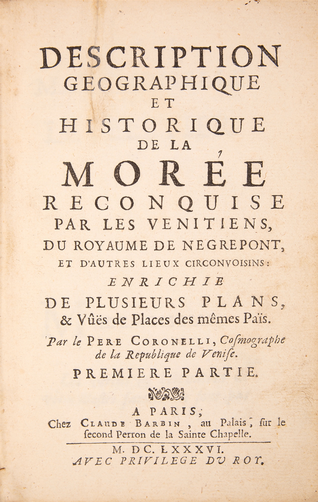 V. Coronelli, Description géographique et historique de la Morée. Paris 1686. - Image 2 of 4