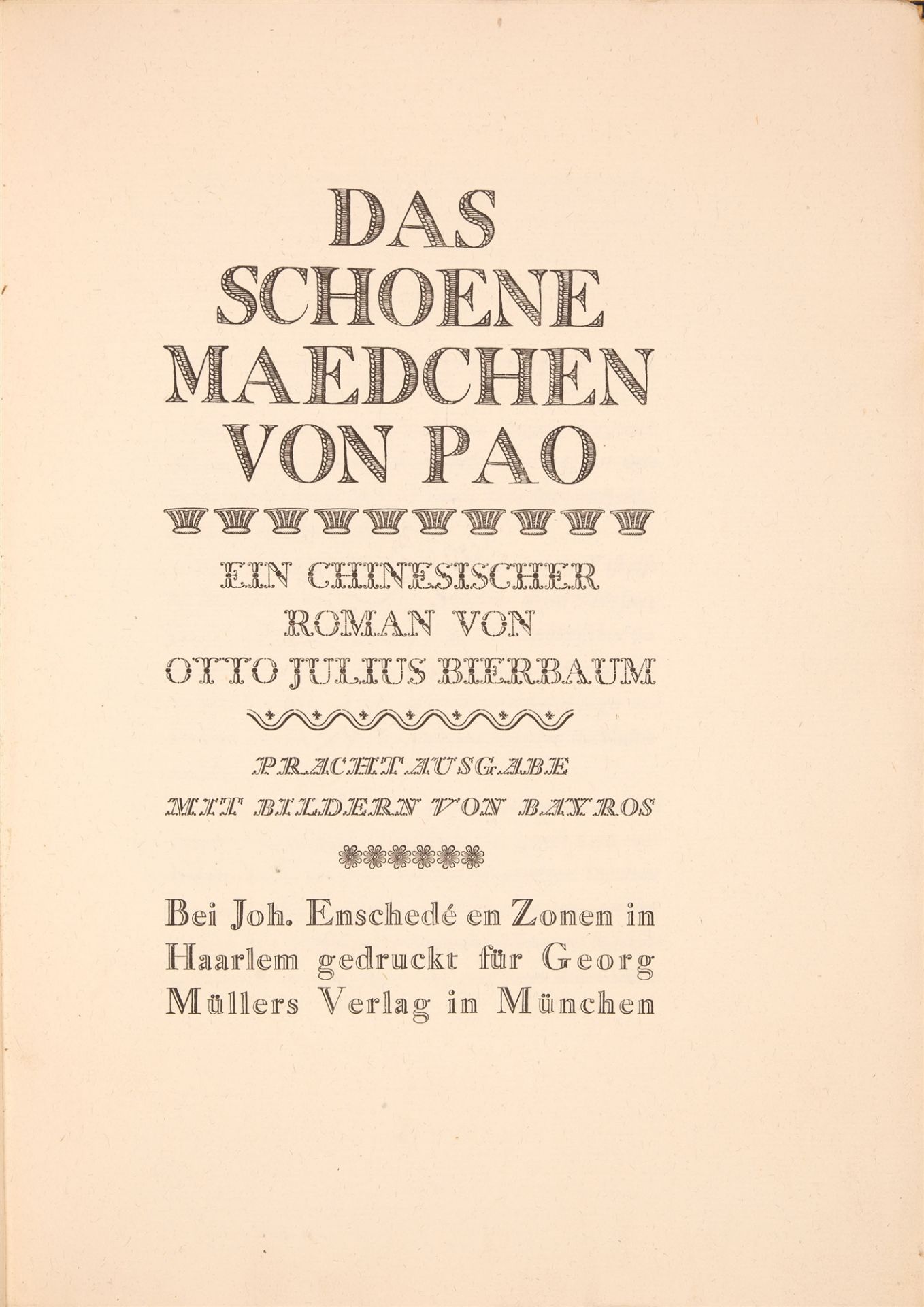 F. v. Bayros / O. J. Bierbaum, Das schöne Mädchen von Pao. Mpnchen 1909/10. - Image 2 of 3