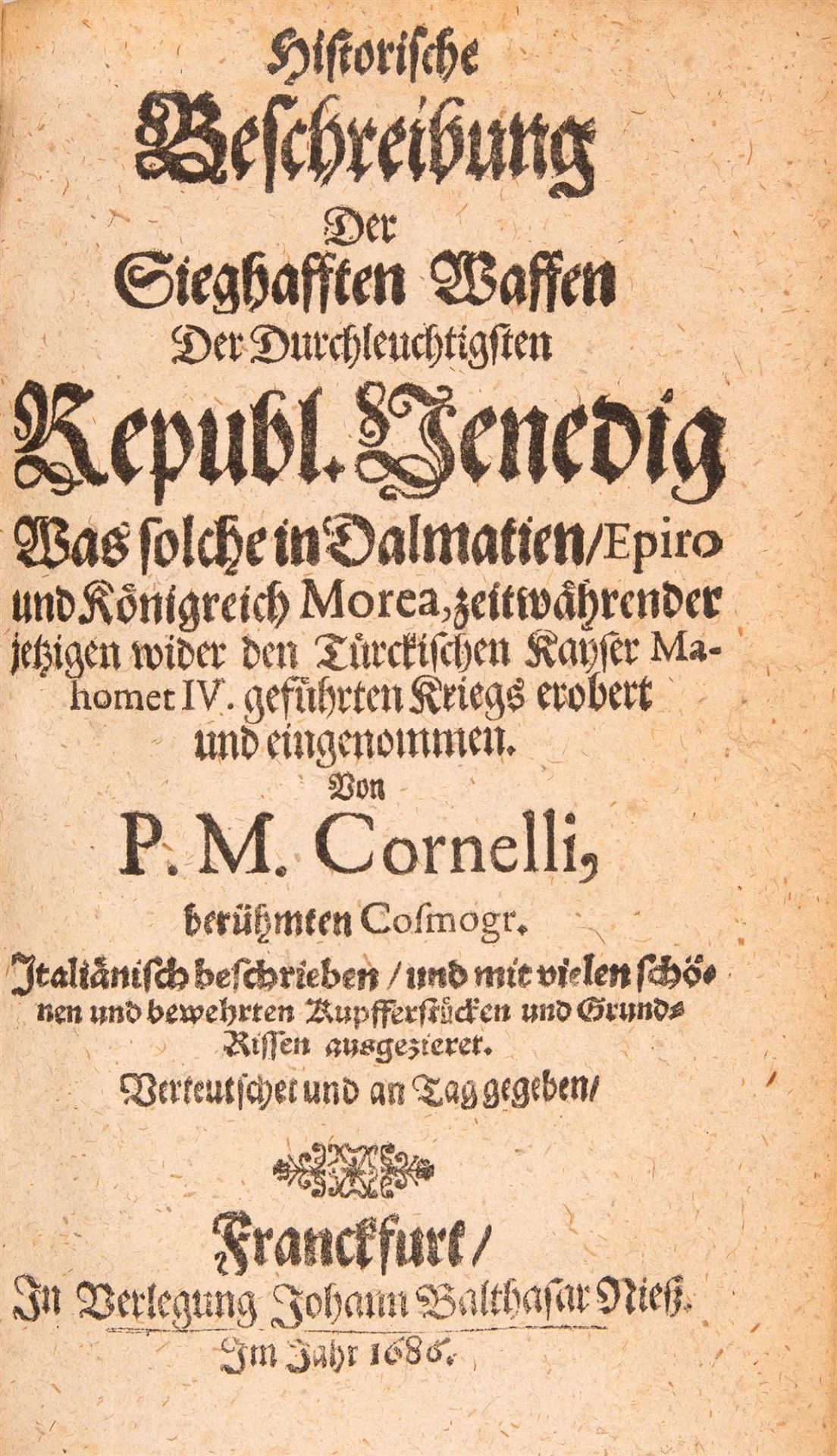 V. Coronelli, Historische und topographische ausführliche Beschreibung der Reiche Morea. Ffm 1687. - Image 2 of 4