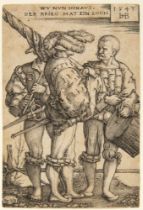 Hans Sebald Beham. Fähnrich, Trommler und Flötenspieler. 1543. Kupferstich.
