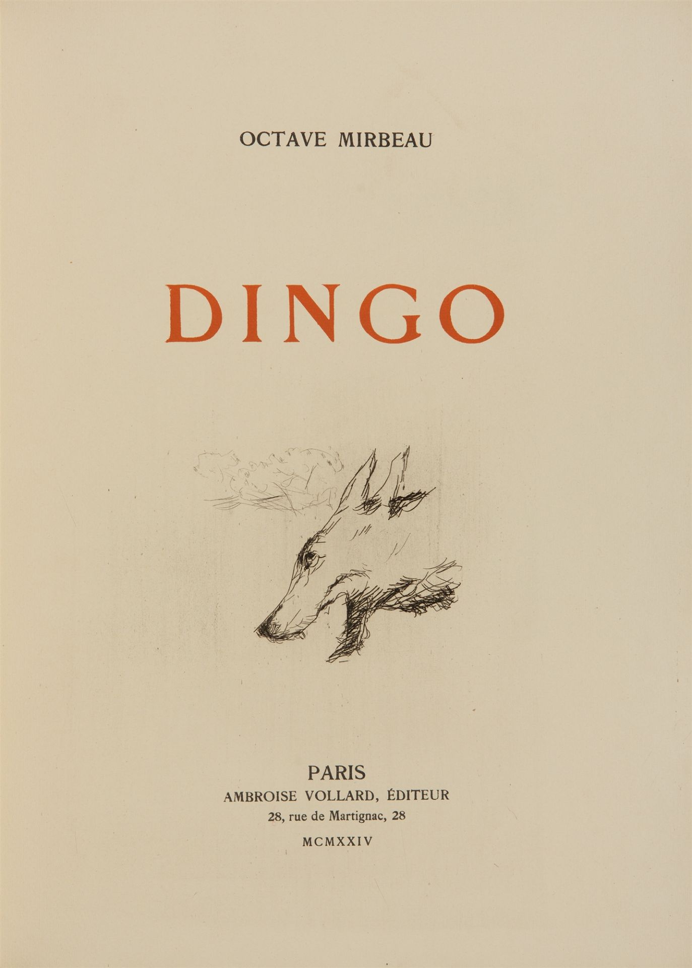 P. Bonnard / O. Mirbeau, Dingo. Paris 1924.