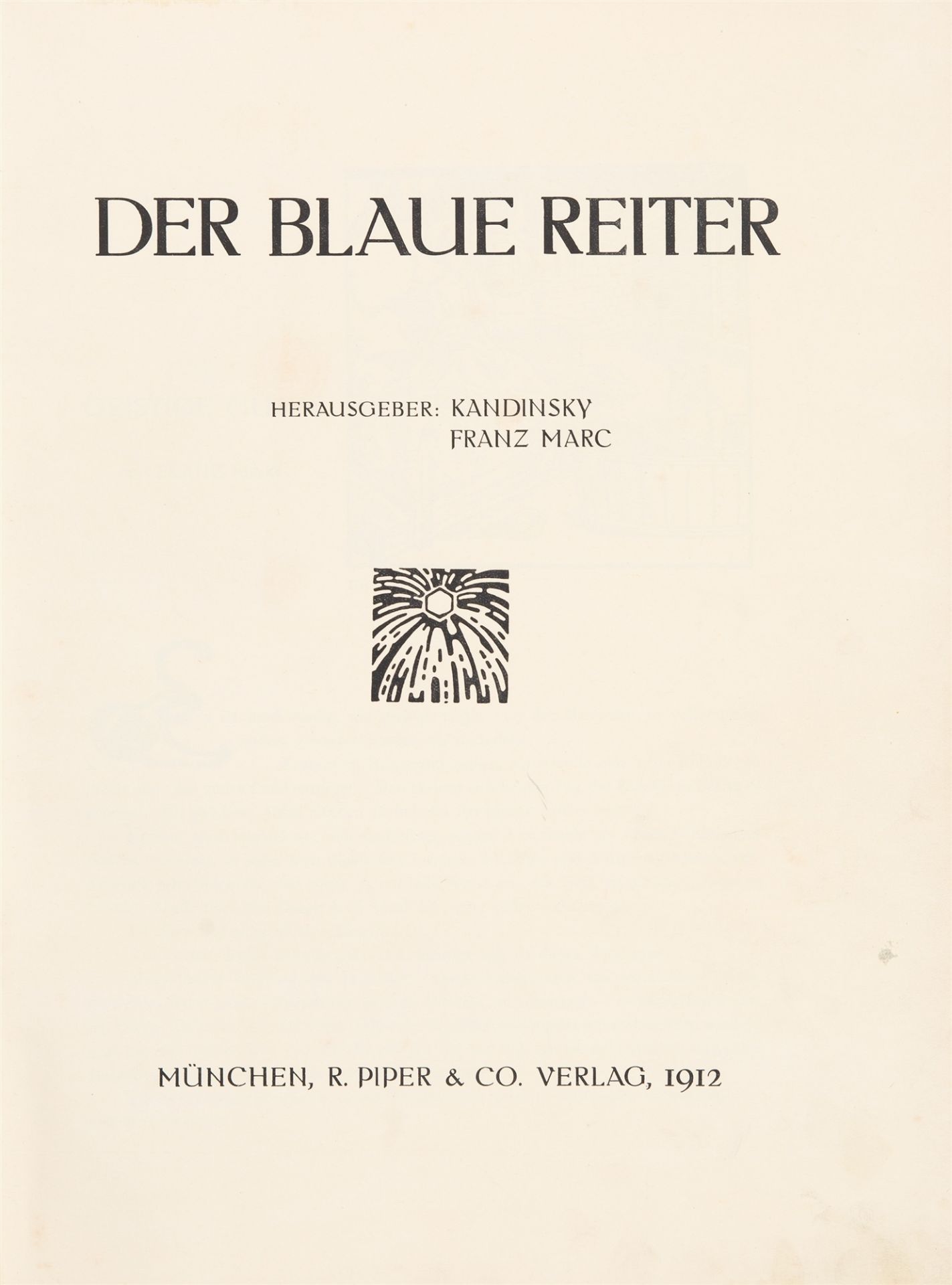 W. Kandinsky / F. Marc, Der blaue Reiter. München 1912.