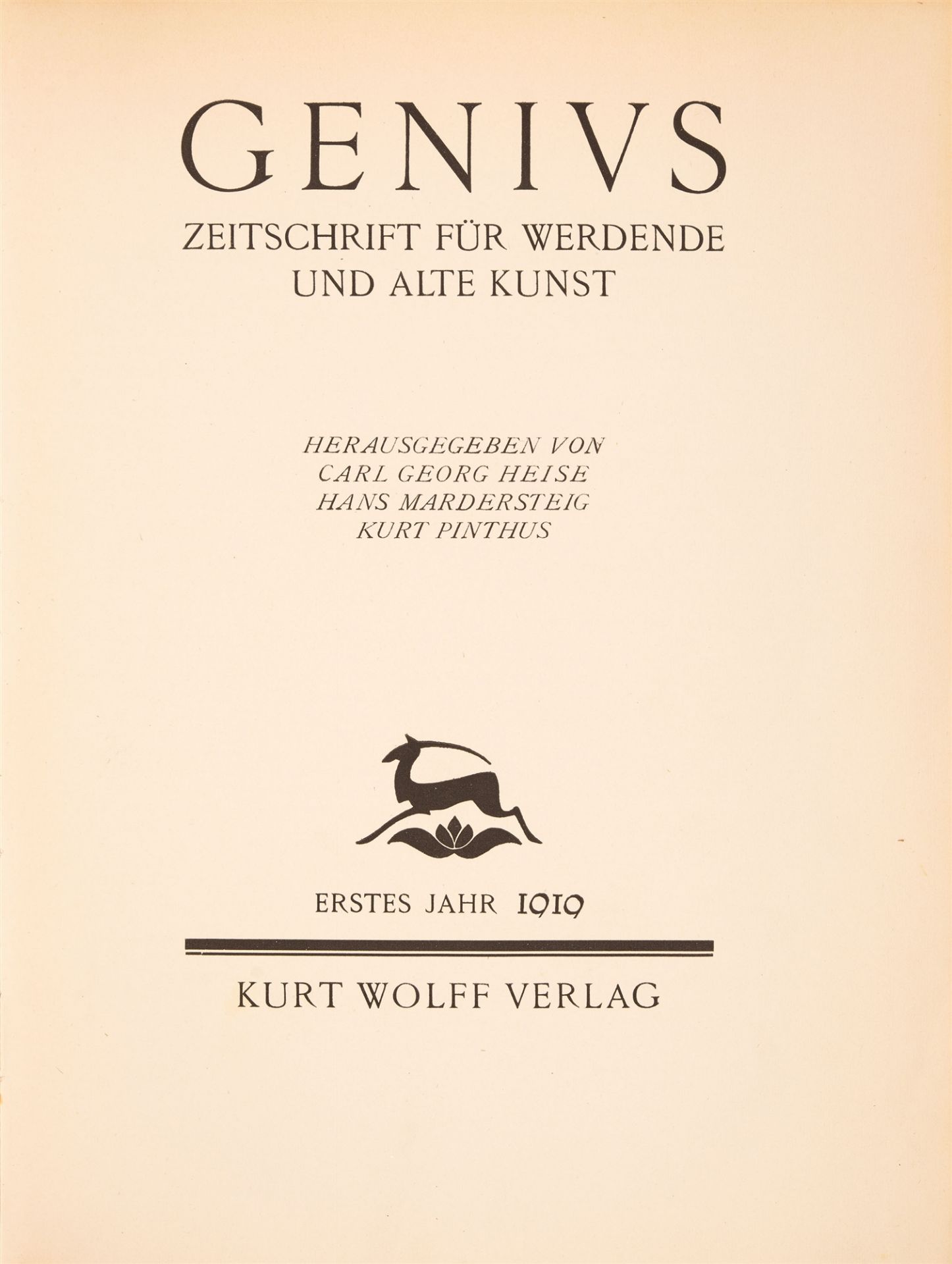Genius. Zeitschrift für werdende und alte Kunst. Jge. I-III. München 1919-21. - Image 2 of 4