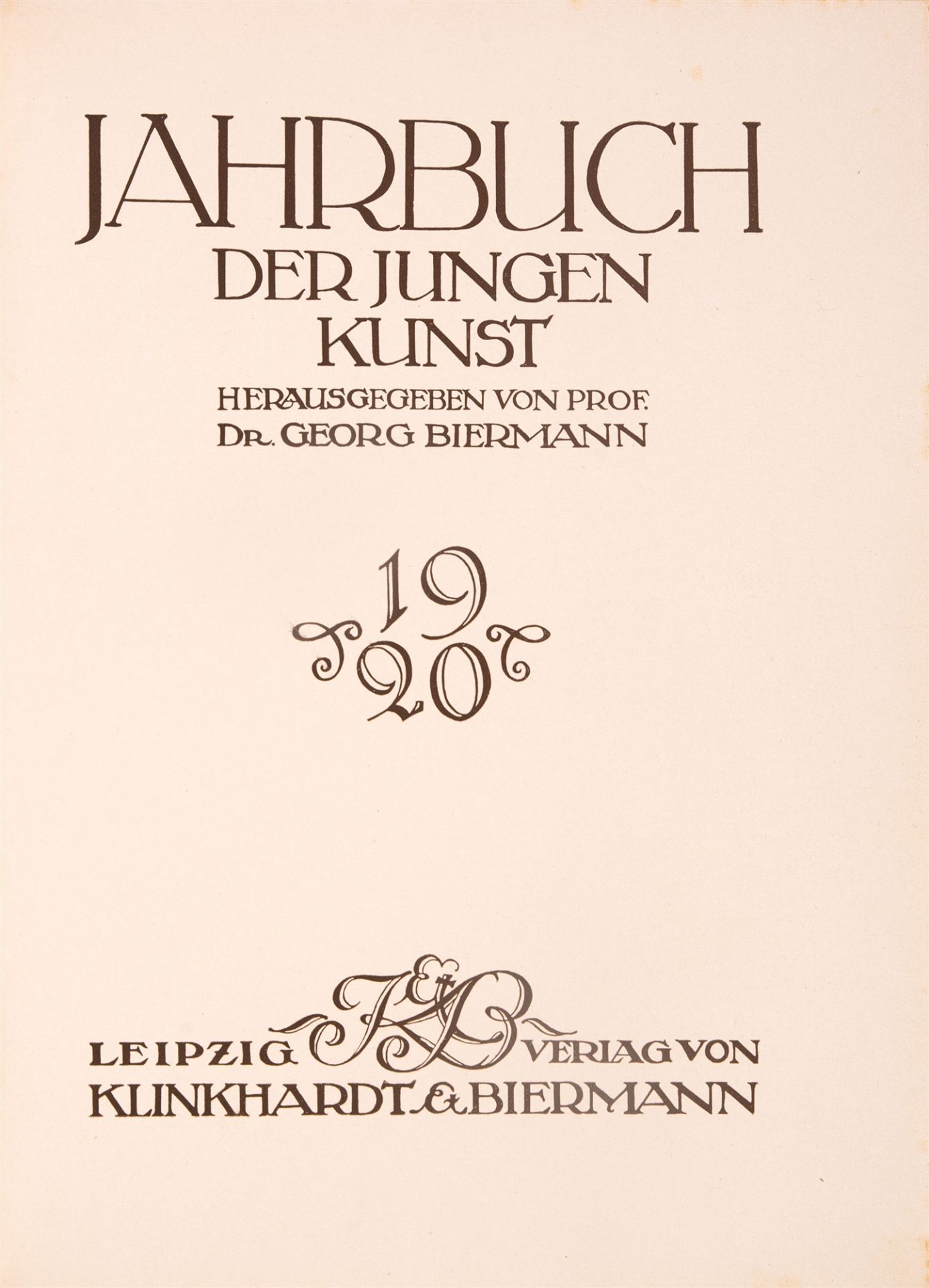 Jahrbuch der jungen Kunst. Leipzig 1920. - Image 2 of 3