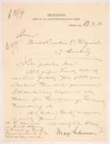 Max Liebermann. Eigh. Brief m. U. 1906.