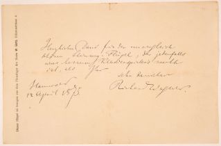 Richard Wagner. Eigh. Brief m. U. 1875.