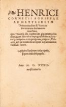 H. C. Agrippa v. Nettesheim, De incertitudine vanitate scientiarum declamatio invectiva. Köln 1532.