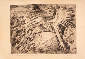 Otto Pankok. Mond, das unselige Licht. 1921/22. Kaltnadelradierung.