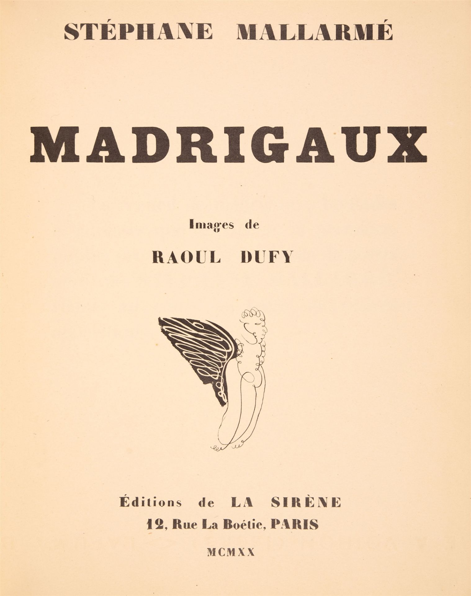 R. Doufy / S. Mallarmé, Madrigaux. Paris 1920. - Image 2 of 2