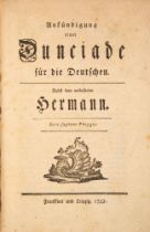 C. M. Wieland, Ankündigung einer Dunciade für die Deutschen. Frankfurt & Leipzig 1755.