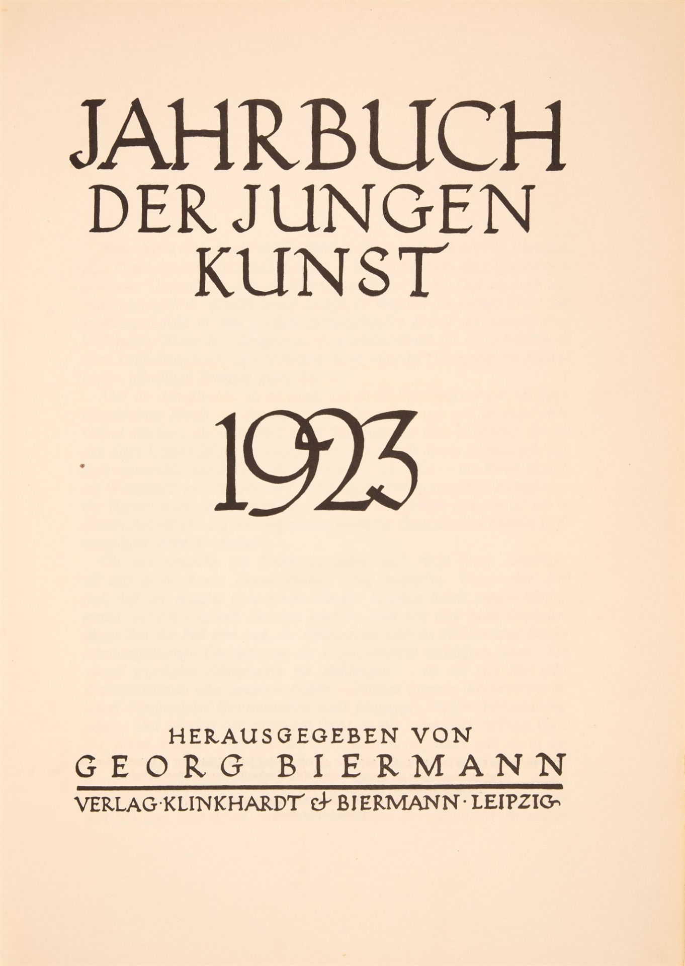 Jahrbuch der jungen Kunst. Leipzig 1923. - Image 3 of 3