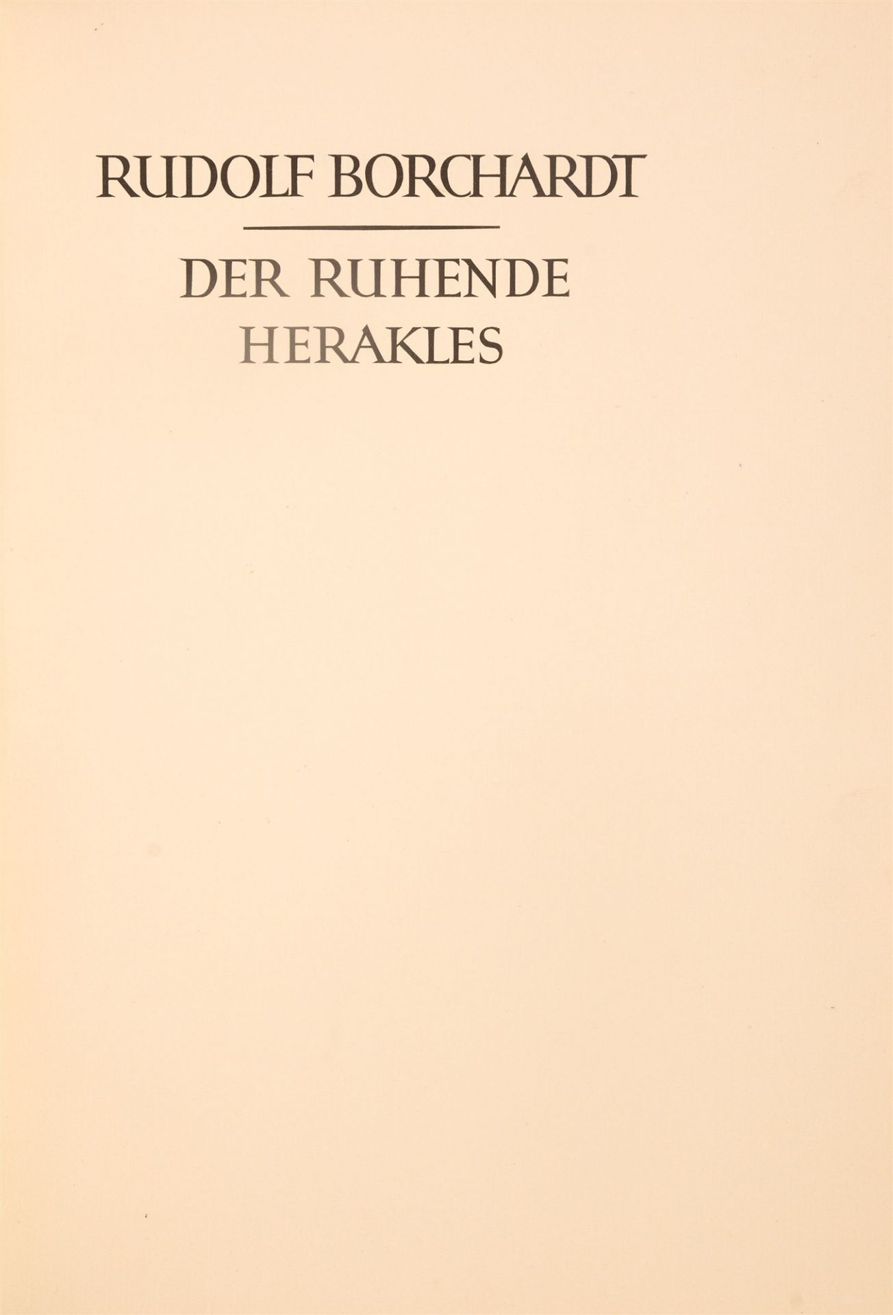 R. Borchardt, Der ruhende Herakles. München 1924. - Image 2 of 2
