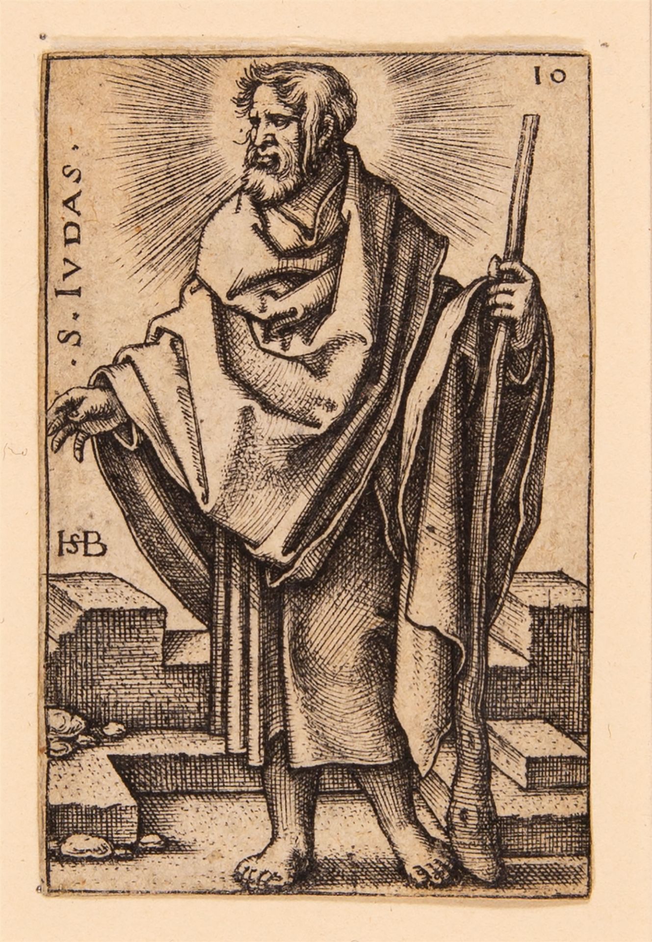 Hans Sebald Beham. 8 Bll. aus der Folge von den zwölf Aposteln. 1545-46. Kupferstiche. - Image 7 of 8