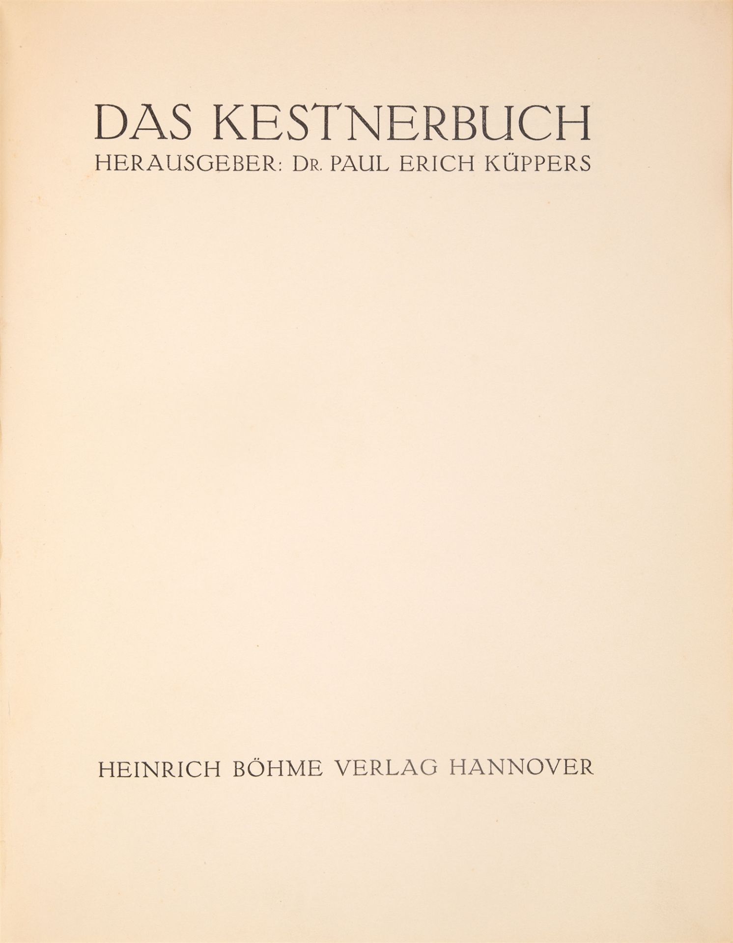 Das Kestnerbuch. Hannover (1919). - Image 3 of 4