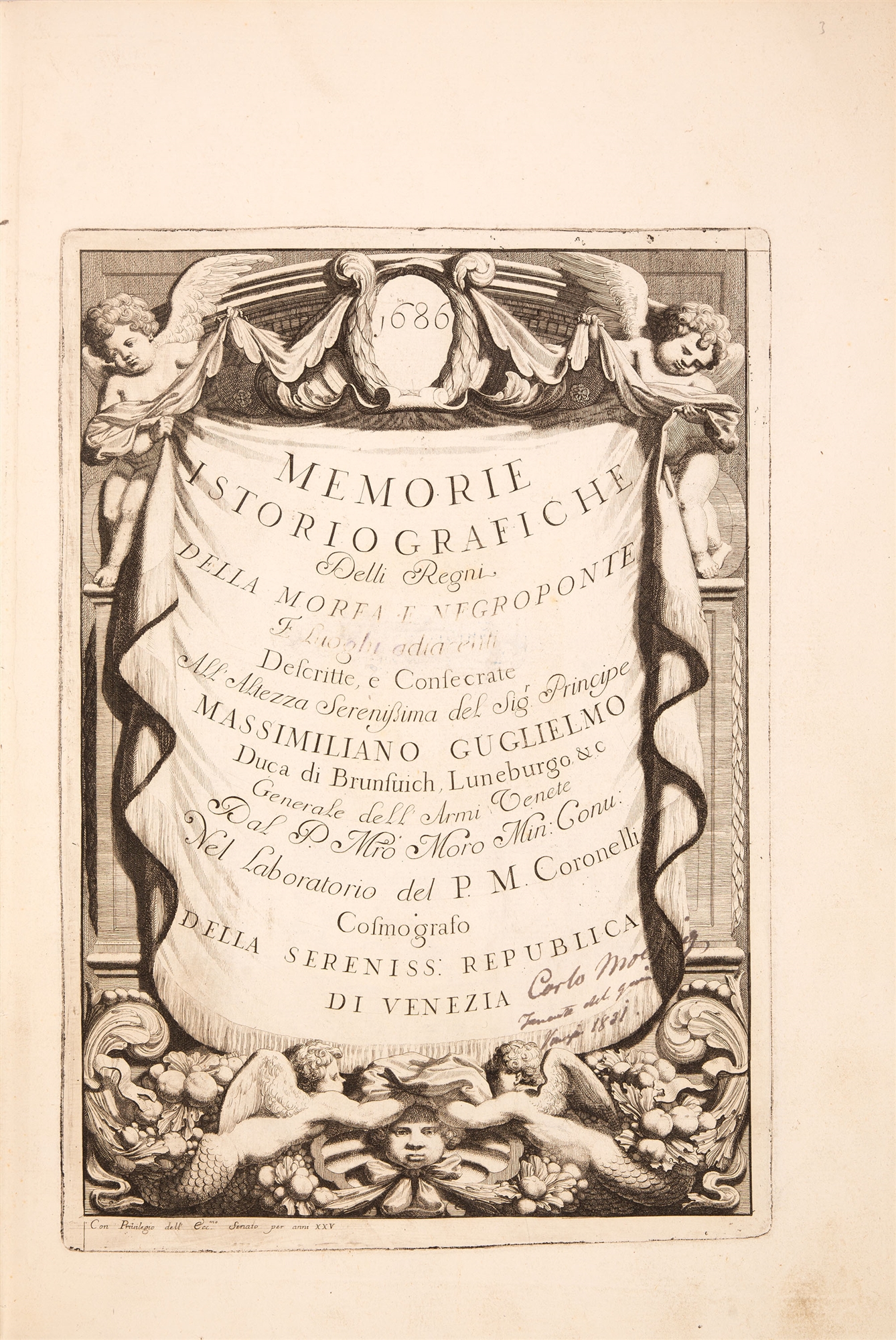 V. Coronelli, Memorie istoriografiche delli regni della Morea. Venedig 1686.