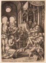 Heinrich Aldegrever. Das Urteil Salomons. 1555. Kupferstich.