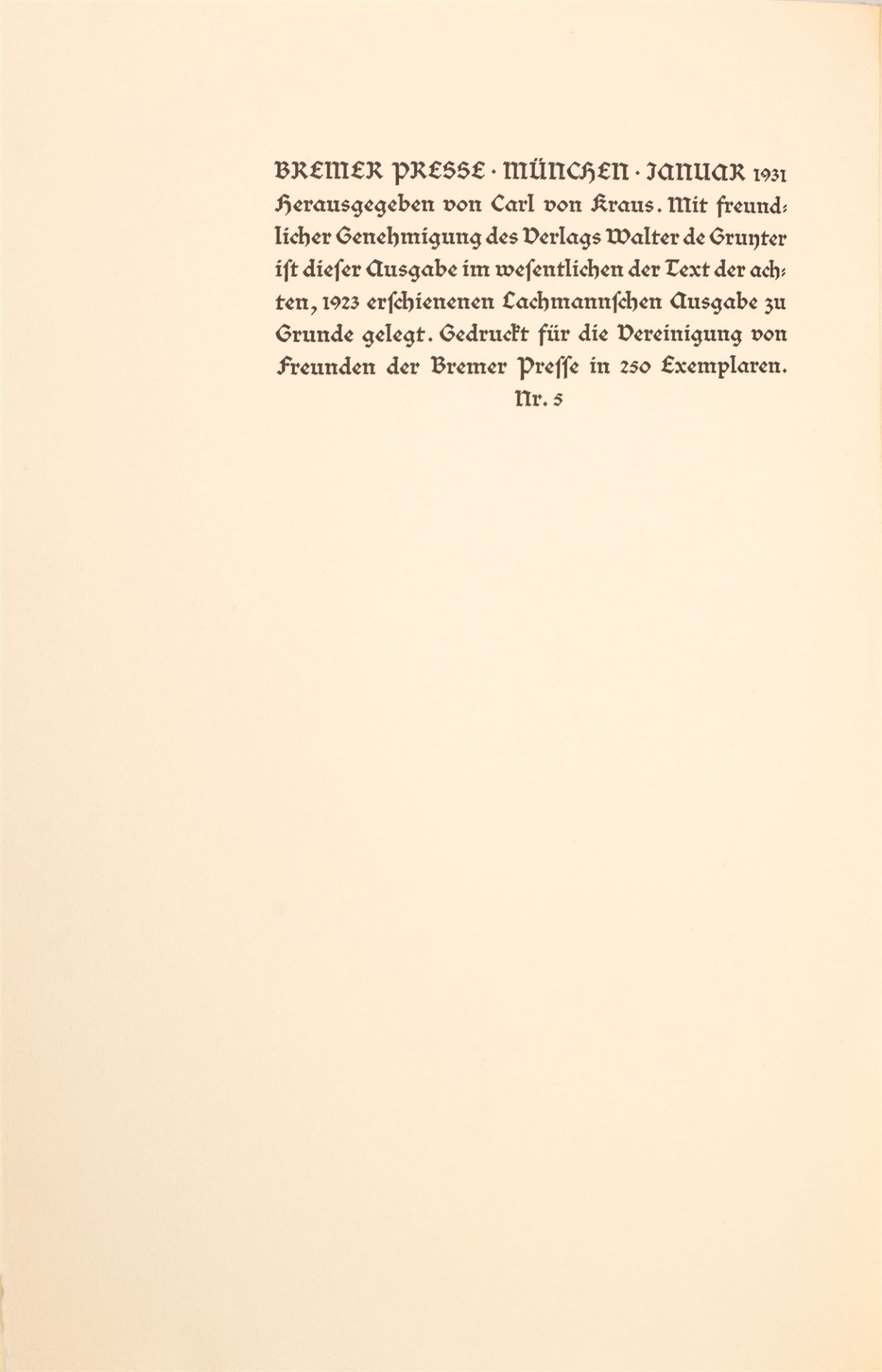 Walther von der Vogelweide. Hrsg. v. C. v. Kraus. München 1931. - Image 3 of 3