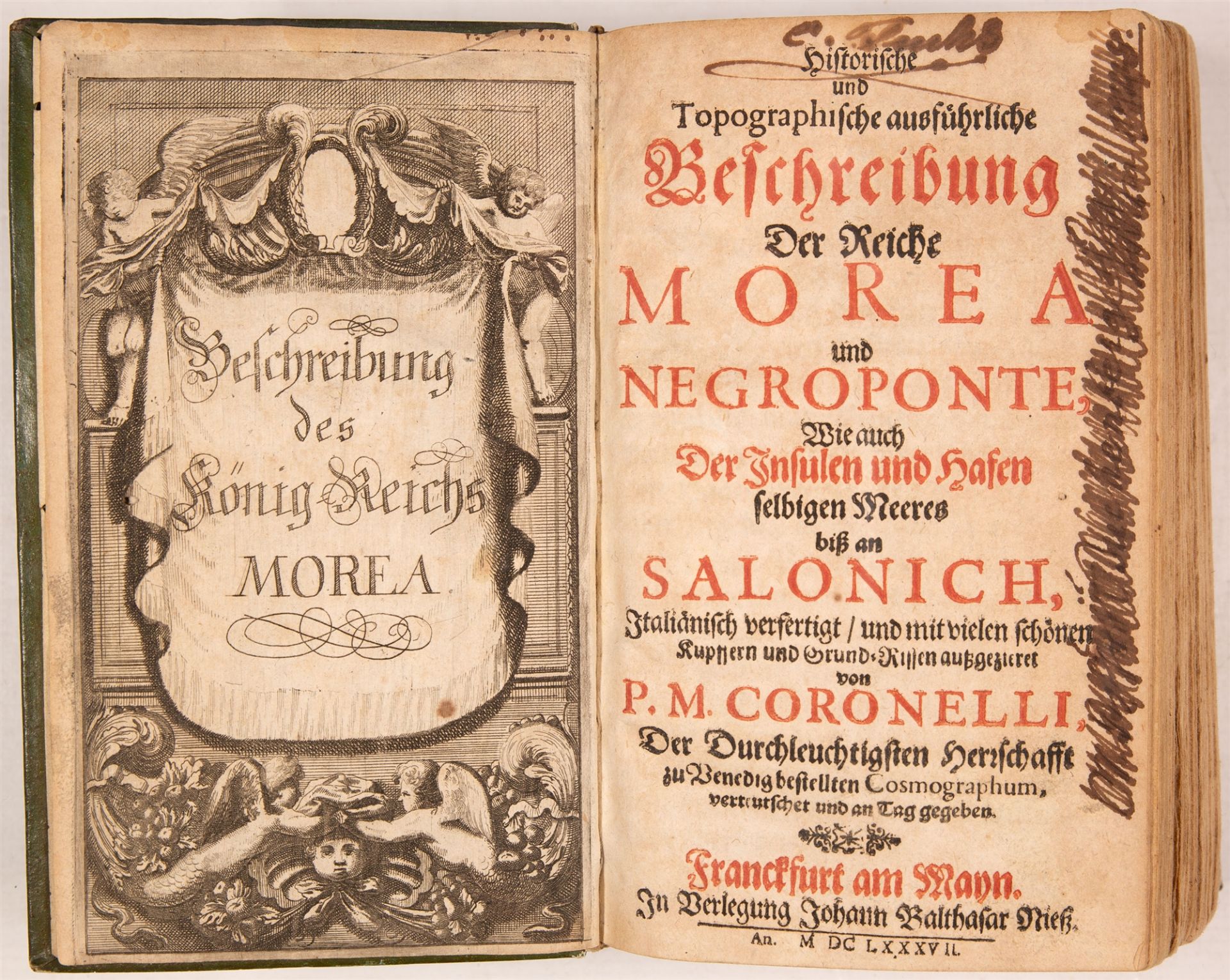 V. Coronelli, Historische und topographische ausführliche Beschreibung der Reiche Morea. Ffm 1687. - Image 3 of 4
