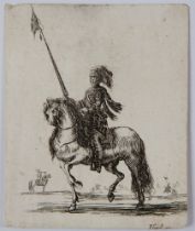 Stefano della Bella. 6 Bll. Radierungen mit Reitern und Soldaten.