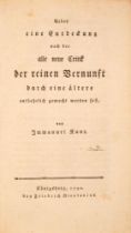 I. Kant, Ueber eine Entdeckung nach der alle neue Critik der reinen Vernunft ... Königsberg 1790.