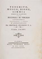 Bodoni. - Theokritos (u. a.). Teocrito, Mosco, Bione, Simmia greco-latini. Parma 1780.