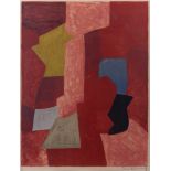 Serge Poliakoff. Komposition in Rot, Gelb und Blau. 1957. Farblithographie auf Arches.