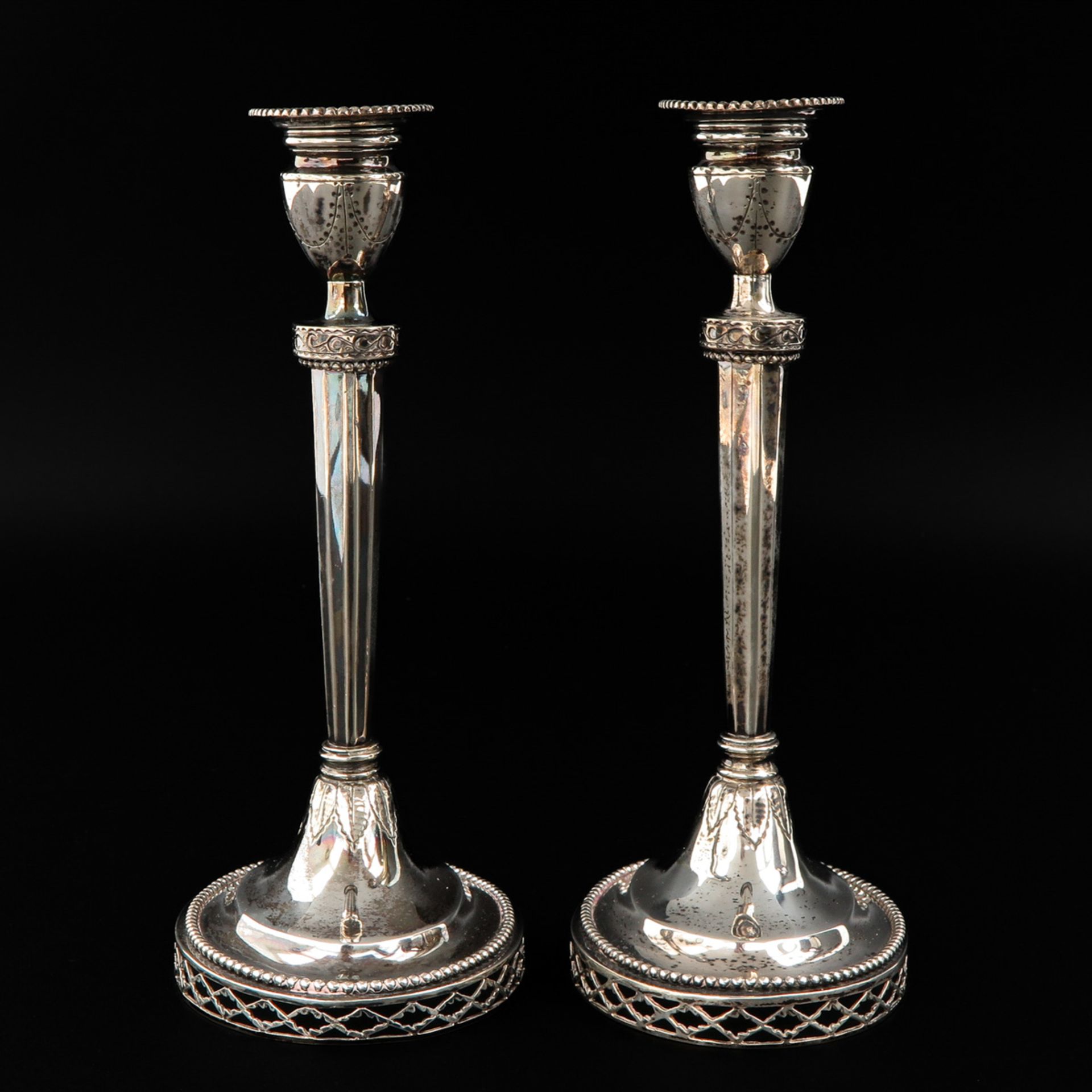 A Pair of Silver Candlesticks - Image 2 of 10